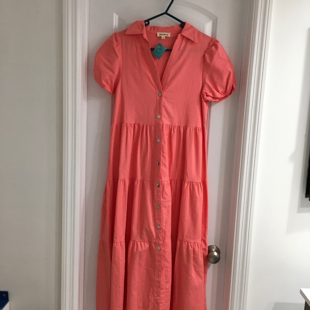 🛳️ Pink Rippel maxi dress - Picture 2 of 5